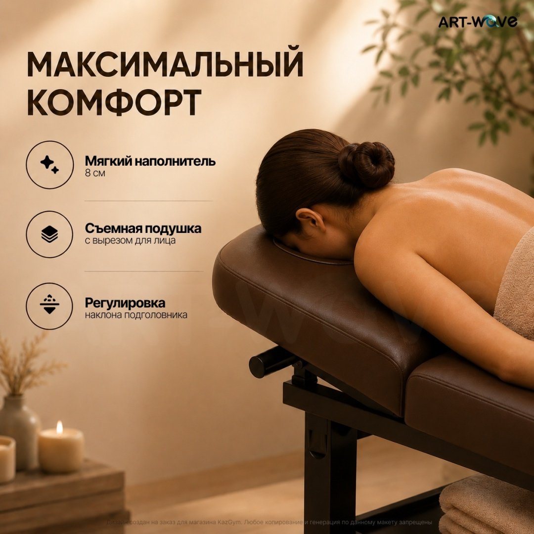 ART-Wave стол до 500 кг коричневый 80х190 см