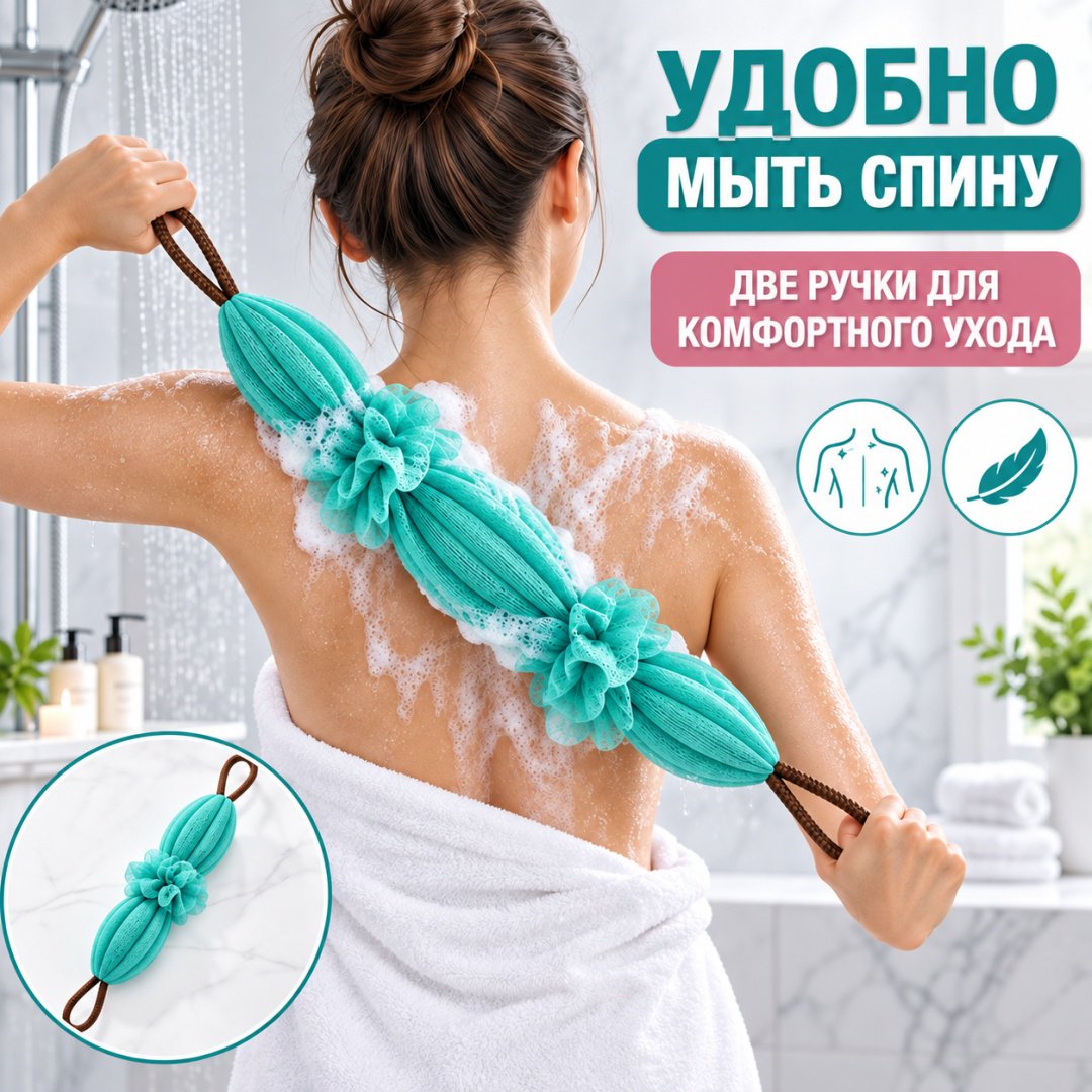 ART-Wave мочалка для тела, универсальное бирюзовый 1 шт