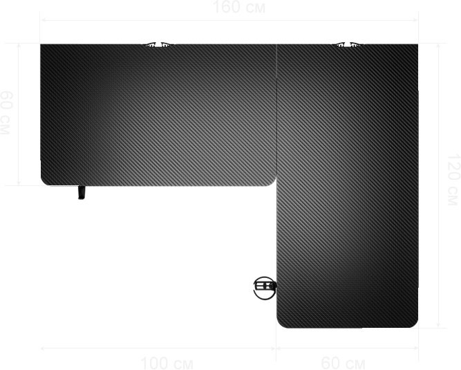 Стол компьютерный AndaSeat Wind Seeker, 160х60x75 см, черный