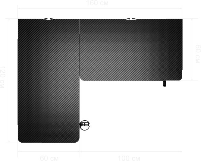 Стол компьютерный AndaSeat Wind Seeker, 160х60x75 см, черный