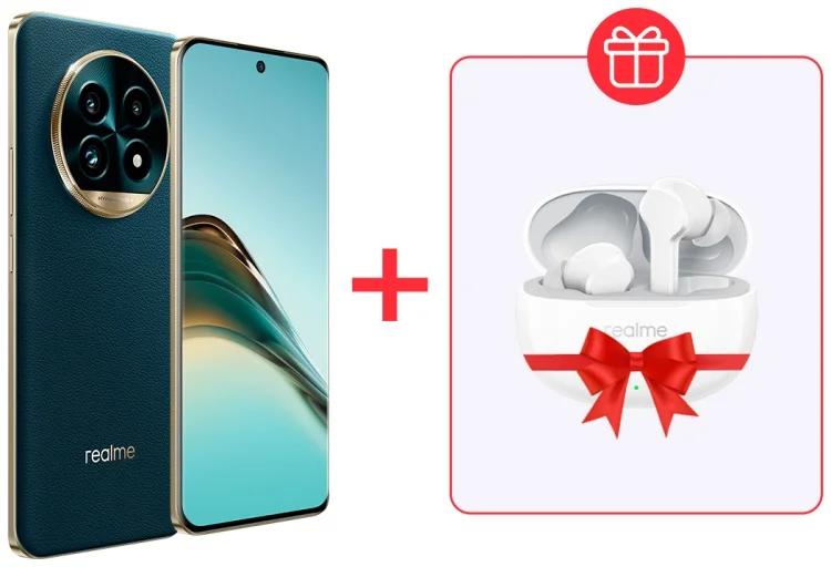 Смартфон Realme 13 Pro+ Plus 5G 12/512Gb Emerald Green + Подарок Наушники Realme Buds T110 White купить,NaN
