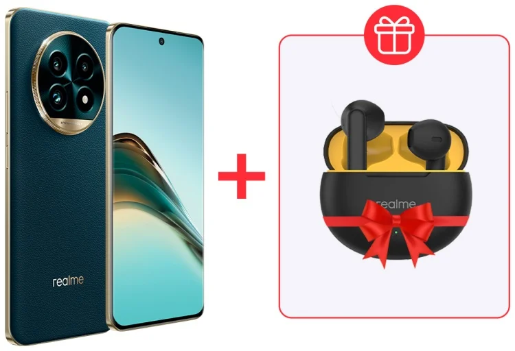 Смартфон Realme 13 Pro+ Plus 5G 12/512Gb Emerald Green + Подарок Наушники Realme Buds T01 Black купить,NaN