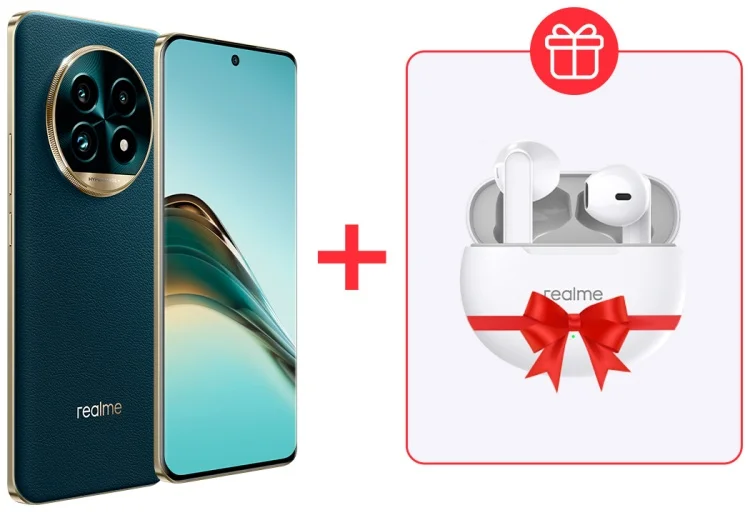 Смартфон Realme 13 Pro+ Plus 5G 12/512Gb Emerald Green + Подарок Наушники Realme Buds T01 White купить,NaN