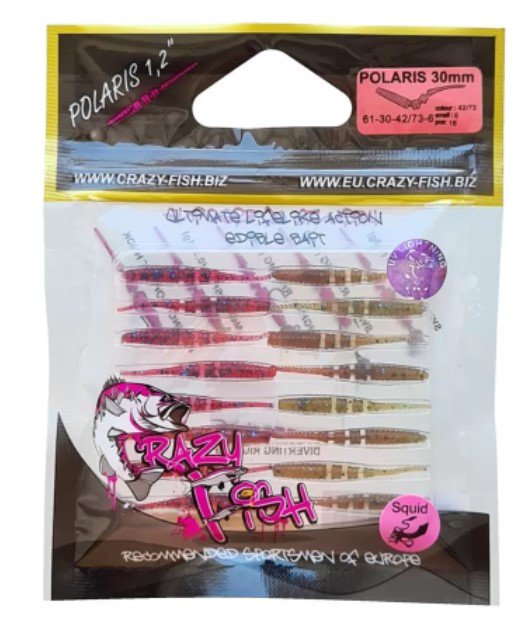 Силиконовая приманка Crazy Fish Polaris 1.2" 61-30-42/73-6 30мм 0,1гр 16шт купить,NaN