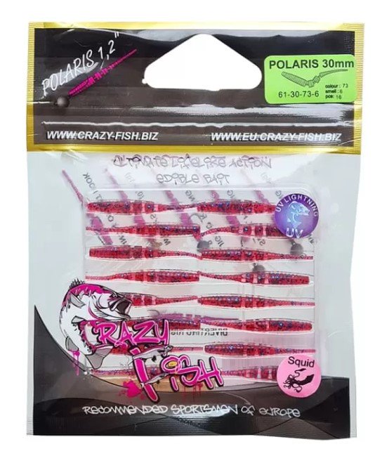 Силиконовая приманка Crazy Fish Polaris 1.2" 61-30-73-6 30мм 0,1гр 16шт