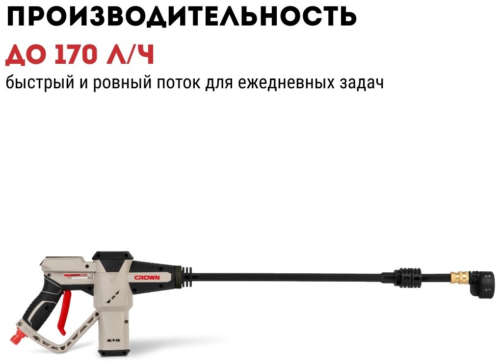 Мойка высокого давления CROWN аккумуляторный 24 бар, CT63002HX купить,NaN