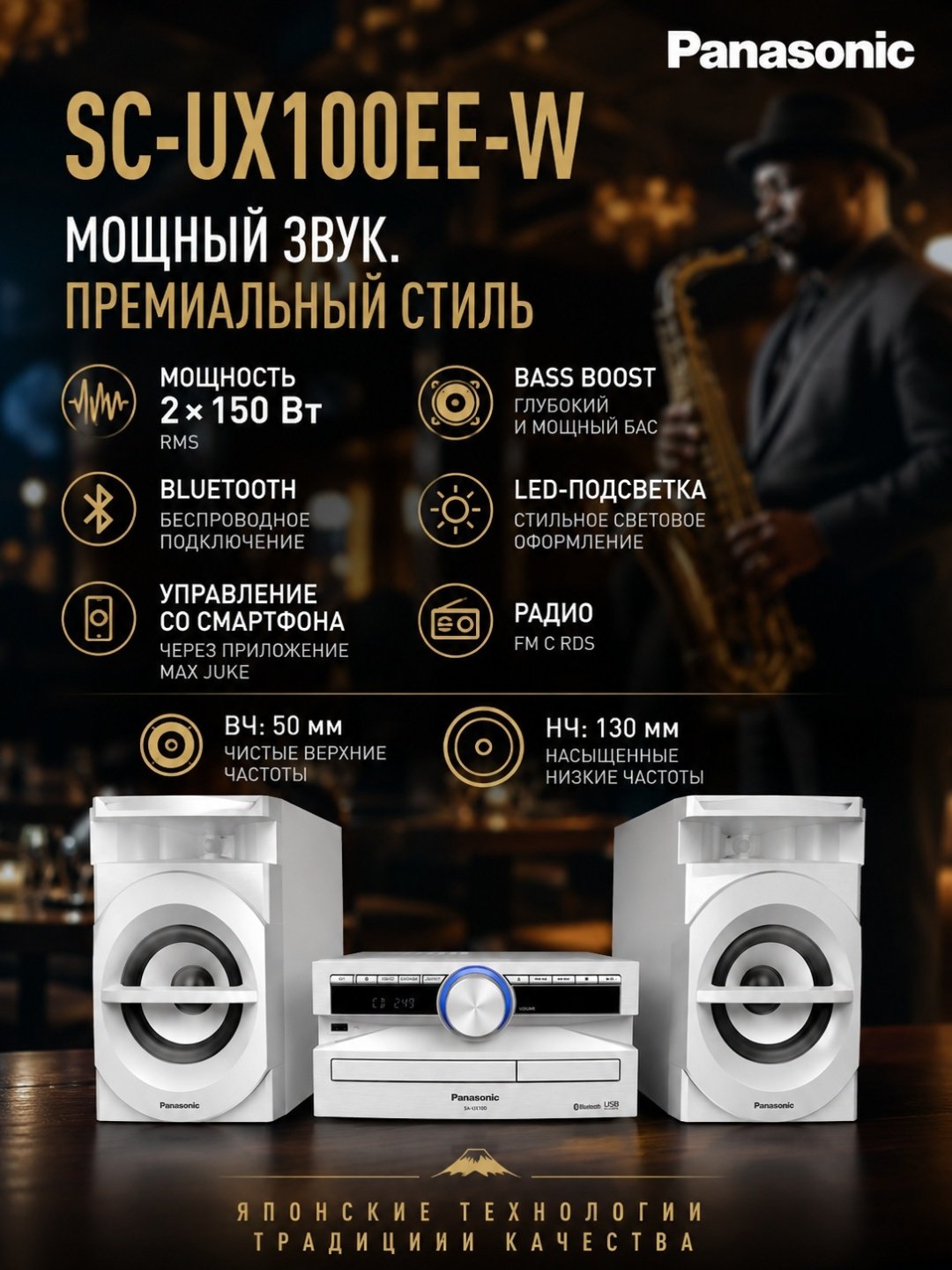 Музыкальный центр Panasonic SC-UX100EE купить,NaN