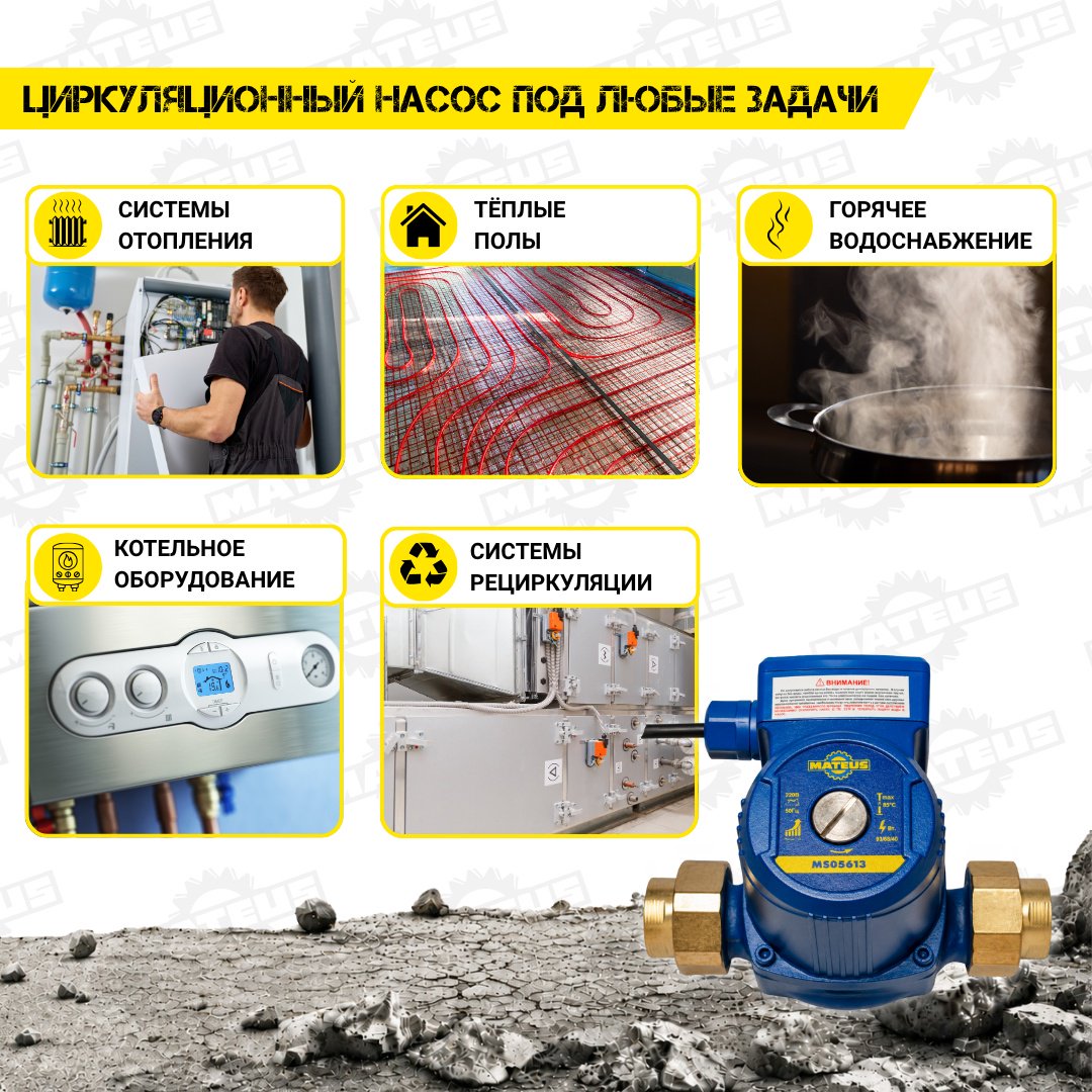 Насос поверхностный циркуляционный Mateus MS05613 купить,NaN