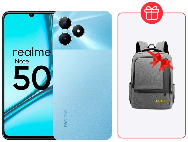 Смартфон Realme Note 50 4/128Gb Sky Blue + Подарок Рюкзак Realme Grey