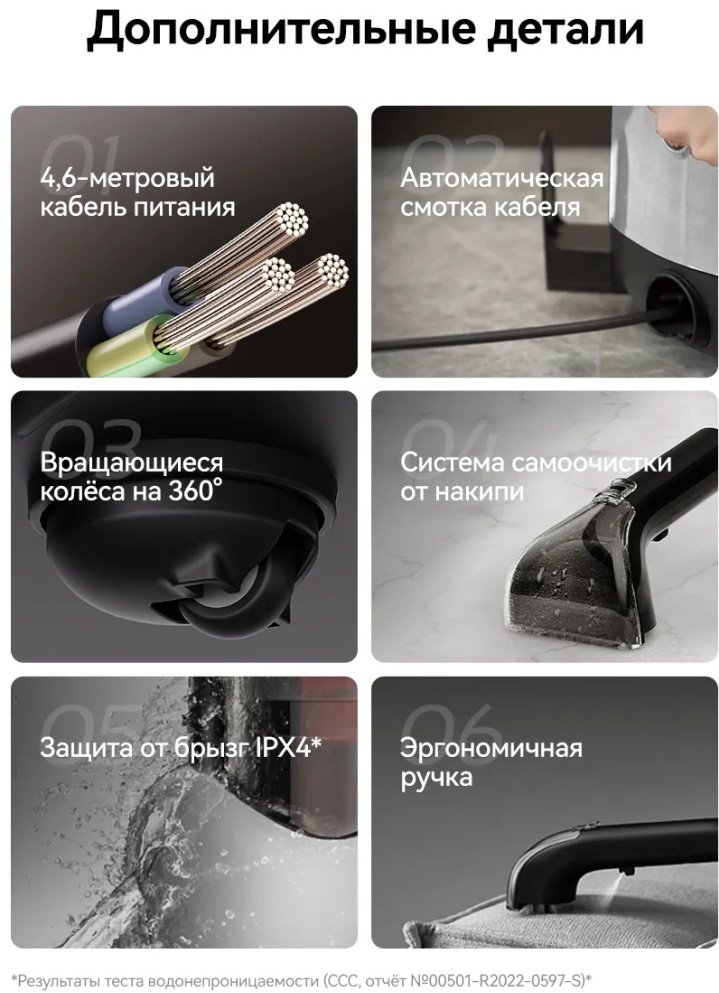 Пароочиститель Deerma BY700 NEW серебристый купить,NaN