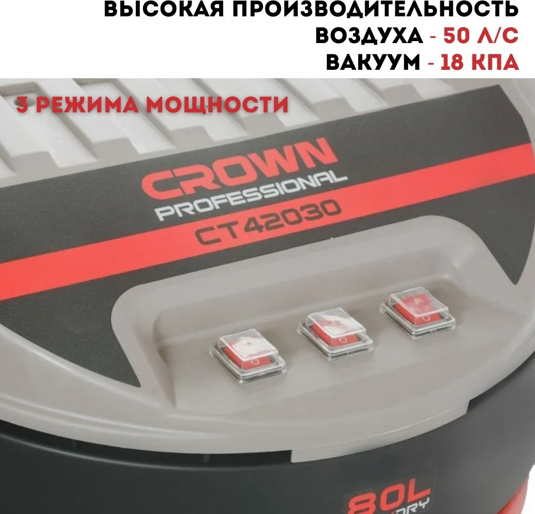 Строительный пылесос CROWN CT42030 купить,NaN