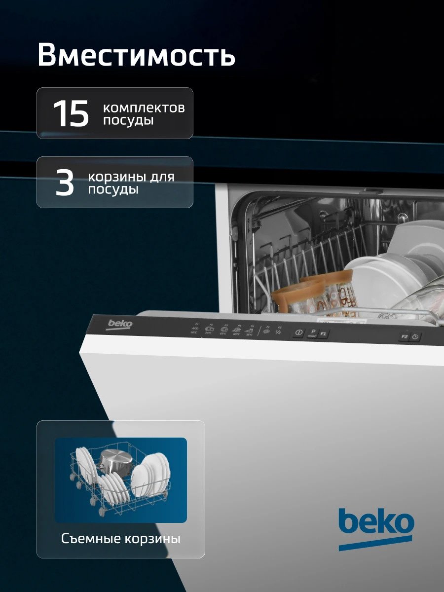 Посудомоечная машина BEKO BDIN16520 белый купить,NaN