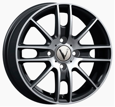K-7 17303AK 5.5x14/4x100 D60.1 ET43 4 диска черный, серебристый купить,NaN