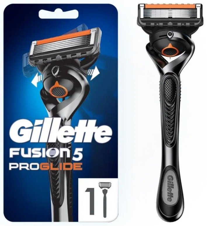 Gillette Fusion5 ProGlide Бритва безопасная с №5 лезвиями ProBlades бритвенный станок 1 шт + сменная кассета 1 шт купить,NaN