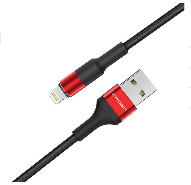 Кабель CROWN USB 2.0 (M), Lightning, 1 м, CMCU-007L red красный купить,1490