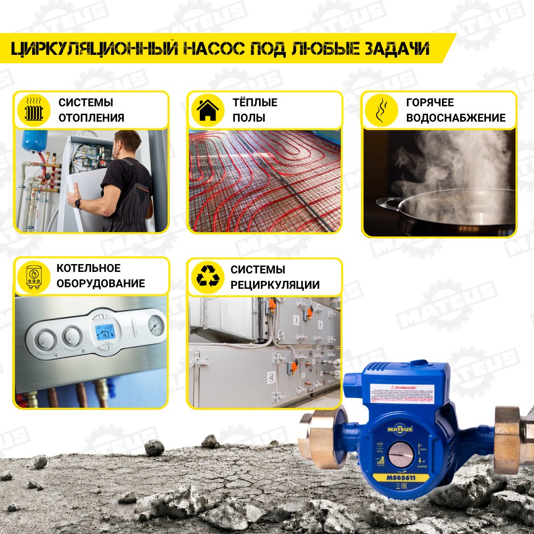 Насос поверхностный циркуляционный Mateus MS05611 купить,NaN