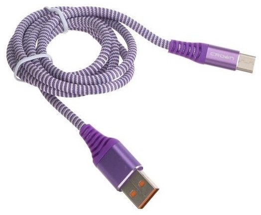 Переходник CROWN USB 2.0 (M), USB TypeC (M), 1 м, CMCU-3102C violet фиолетовый купить,1990