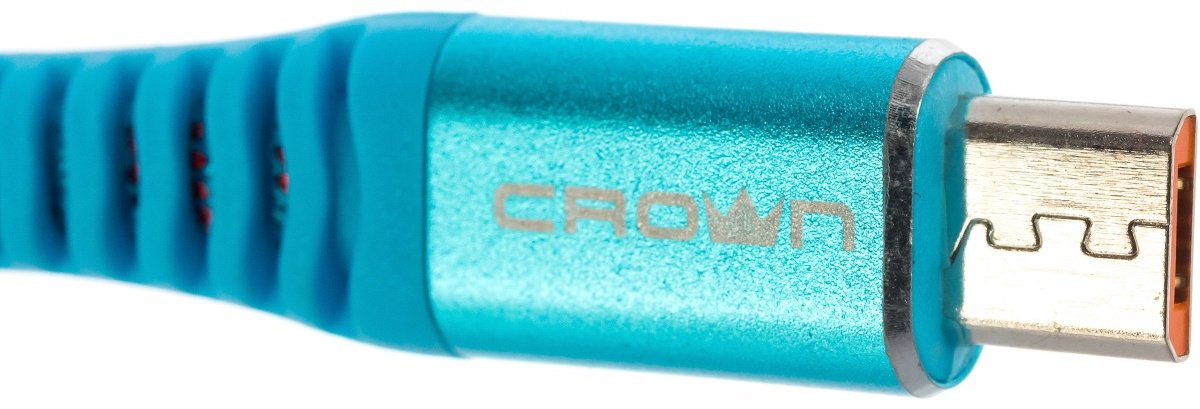Переходник CROWN USB 2.0 (M), micro-USB 2.0 (M), 1 м, CMCU-3102M blue голубой