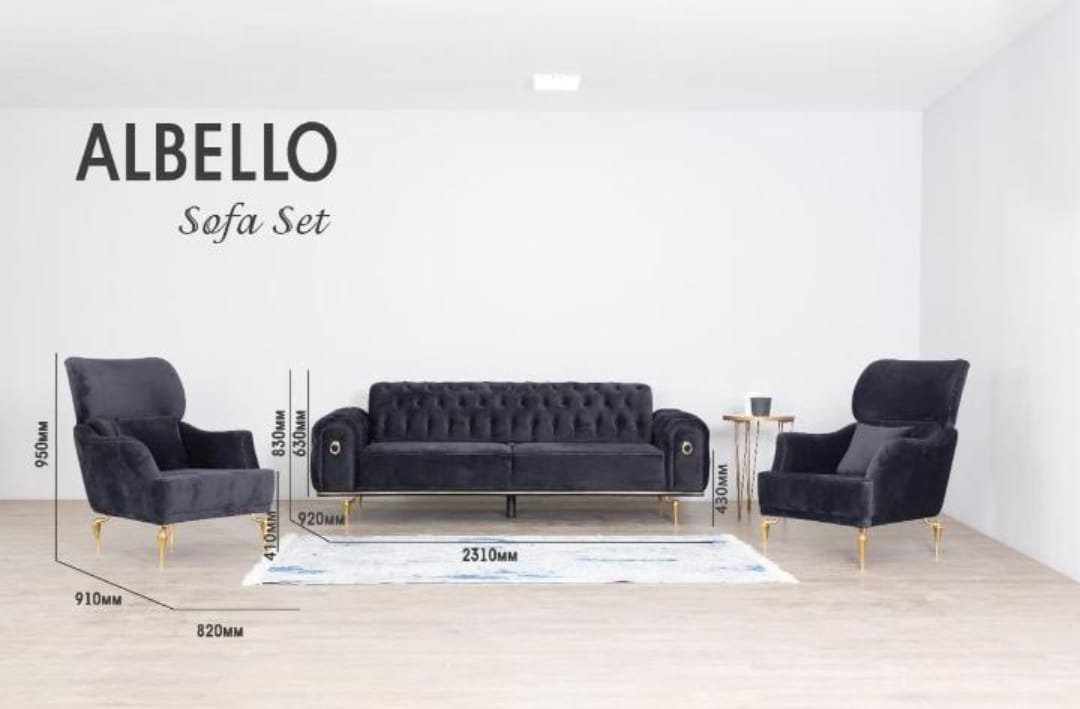 Комплект мягкой мебели в гостиную Lider Classik Albello синий купить,NaN