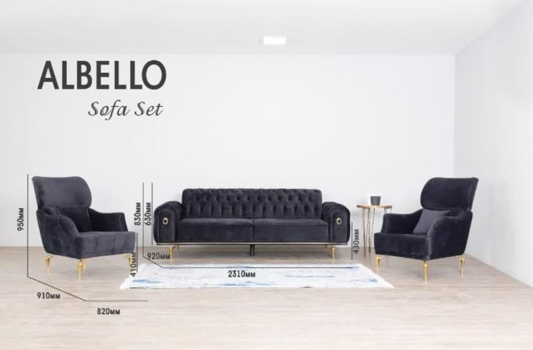 Комплект мягкой мебели в гостиную Lider Classik Albello синий купить,NaN