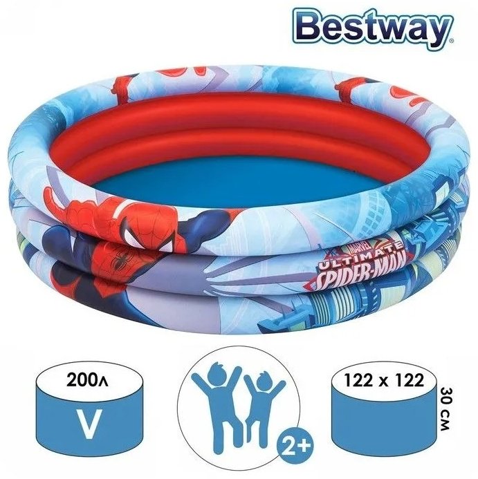 Бассейн надувной Bestway Spider-Man 98018, 122x30 см