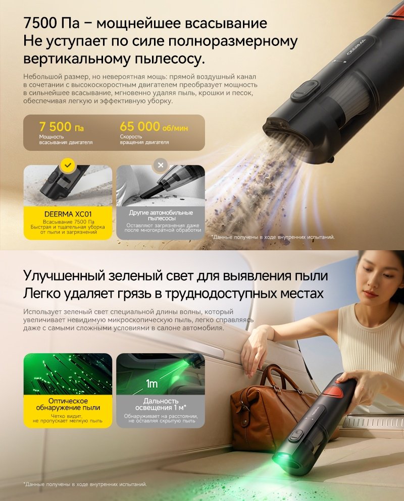 Пылесос Deerma XC01 черный купить,NaN