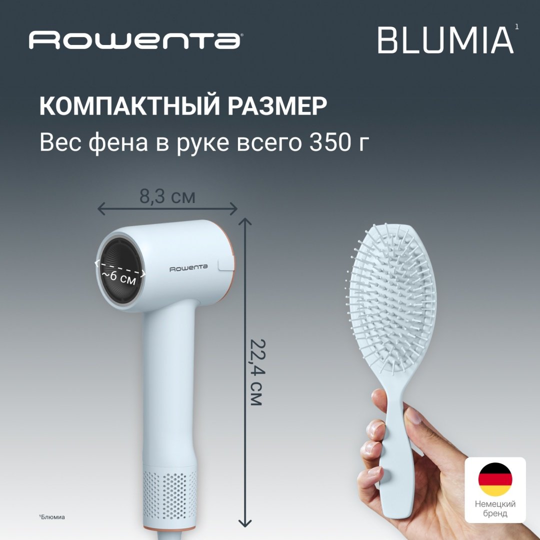 Rowenta Blumia HY5N10E0 компактный фен голубой купить,41990