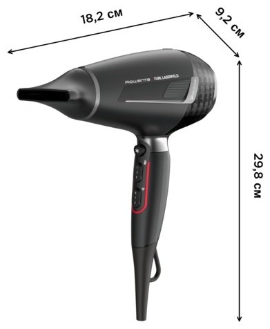 Rowenta x KARL LAGERFELD CV888LF0 фен черный купить,48990
