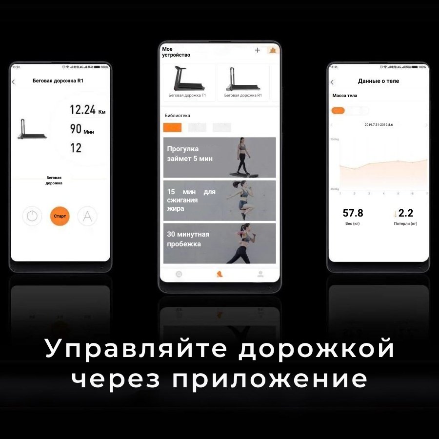 Беговая дорожка Xiaomi Kingsmith WalkingPad R1 Pro электрическая купить,NaN