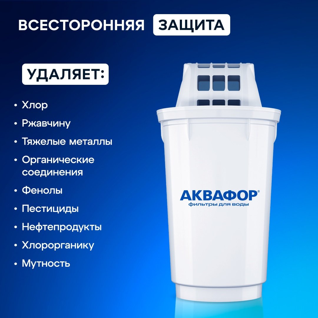 Фильтр-кувшин для воды Аквафор Лион (чёрный), 3,8 л.