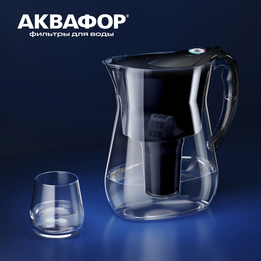 Фильтр-кувшин для воды Аквафор Лион (чёрный), 3,8 л. купить,7600