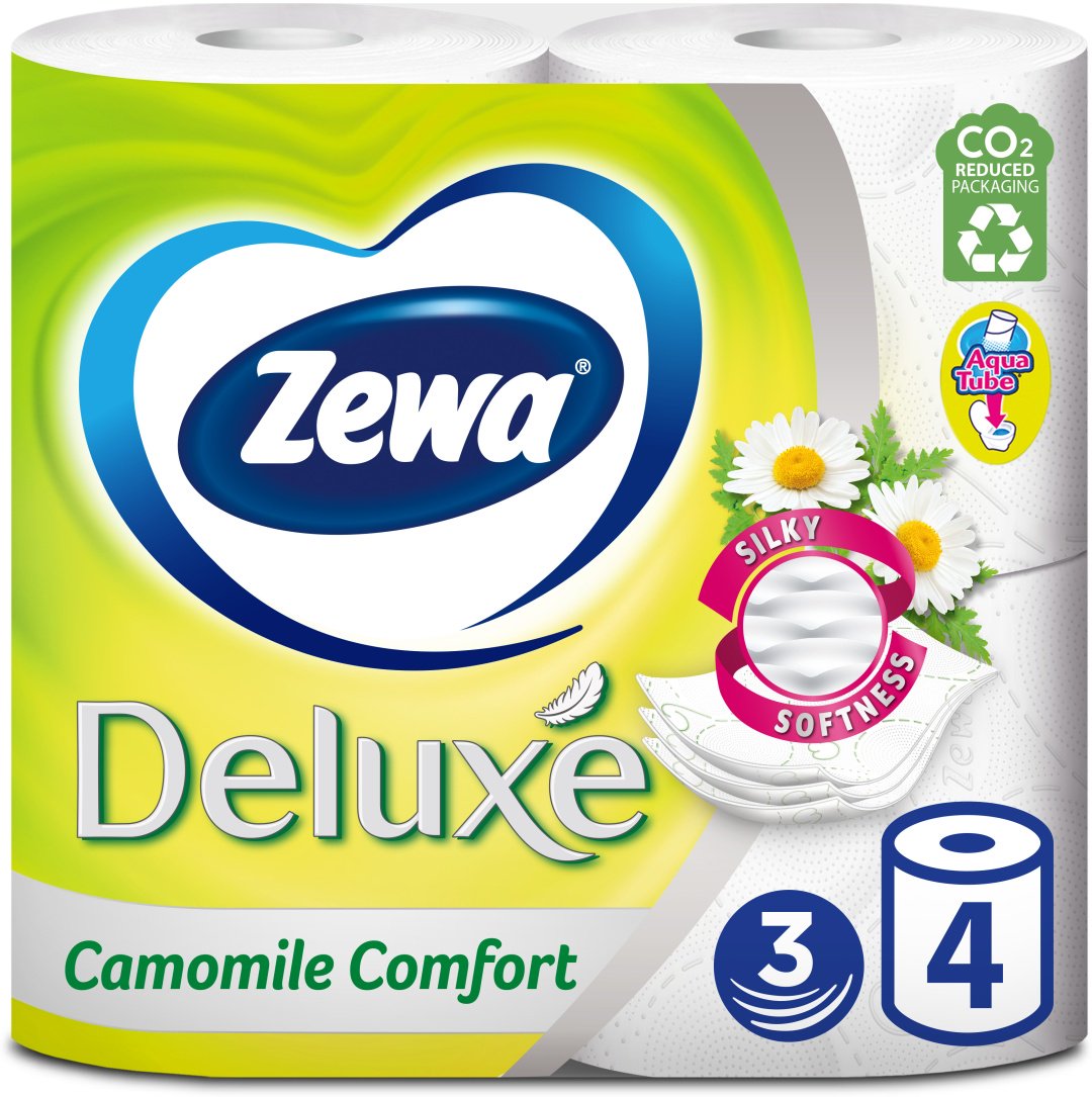Zewa Deluxe туалетная бумага с ароматом ромашки 3 слоя 4 рулона купить,NaN