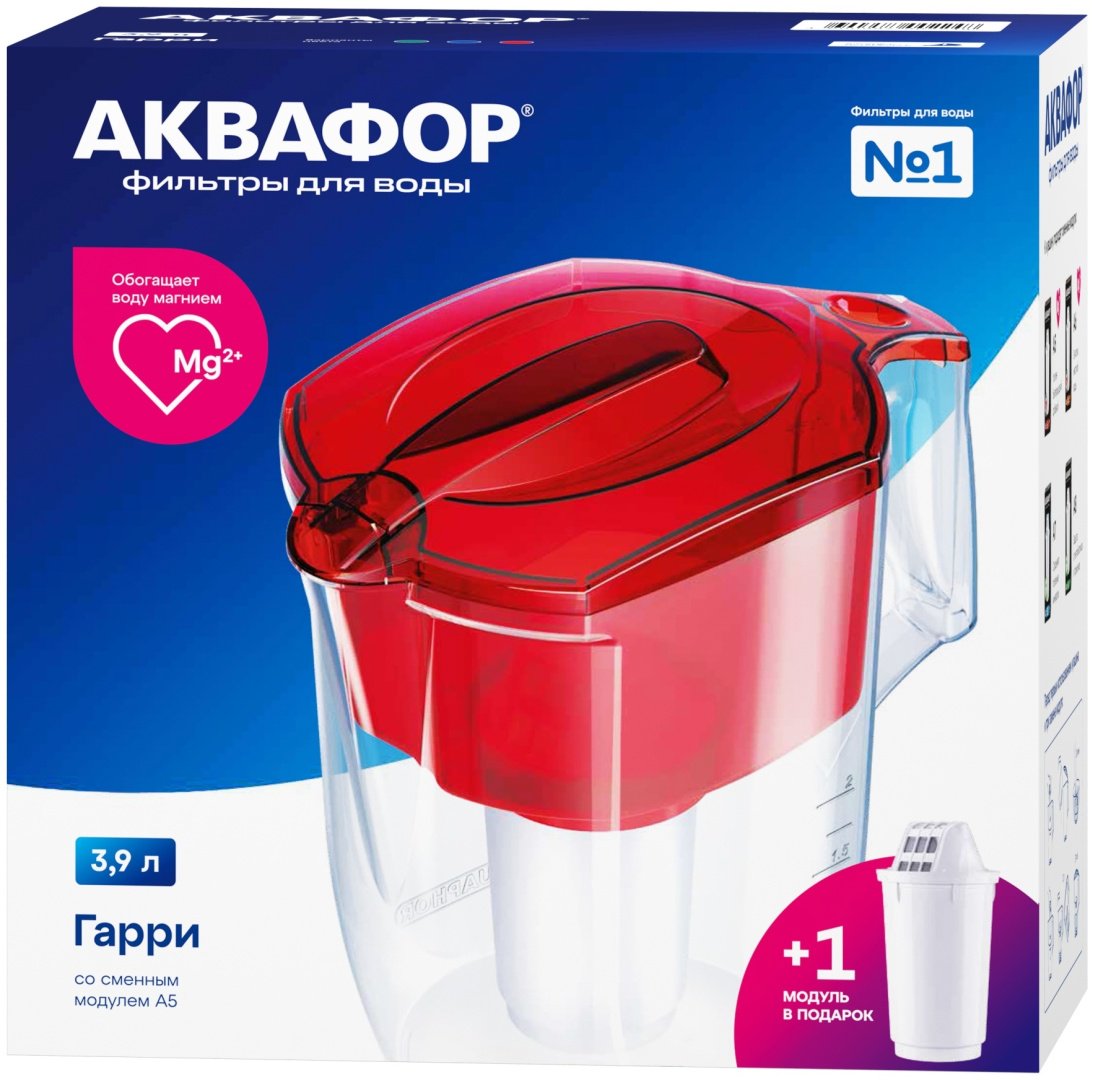 Фильтр-кувшин Аквафор Гарри красный + дополнительный модуль купить,4300