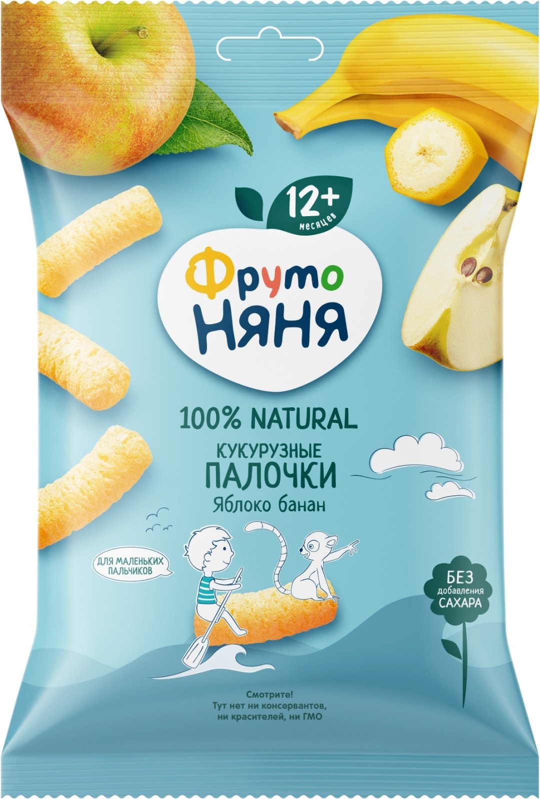 Палочки кукурузные ФрутоНяня яблоко/банан с 1 года 20 гр купить,NaN
