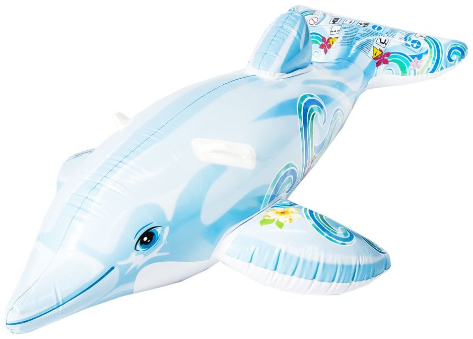 Игрушка-наездник для детей Intex кол-во мест: 1, голубой, мультиколор