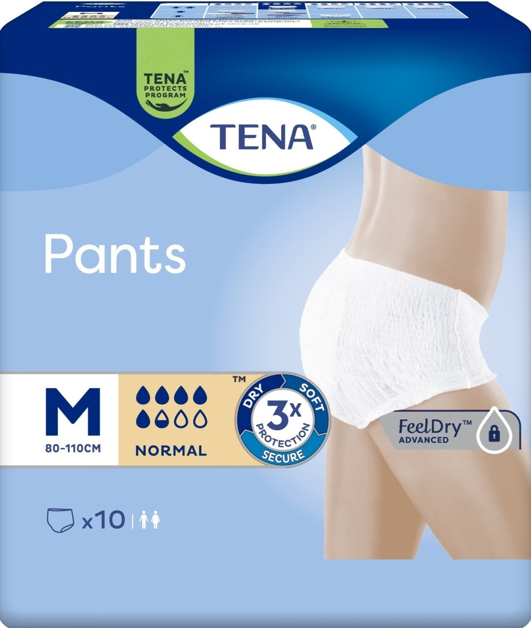 TENA Pants Normal трусы-подгузники для взрослых размер Medium 10 шт купить,NaN