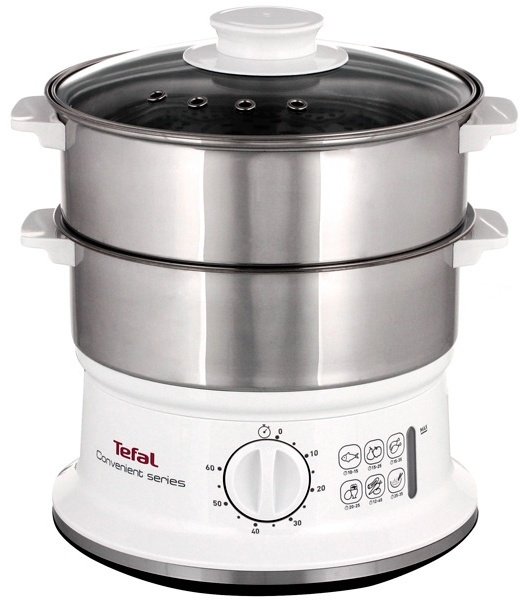 Пароварка Tefal VC145130 6 л. белый, серебристый