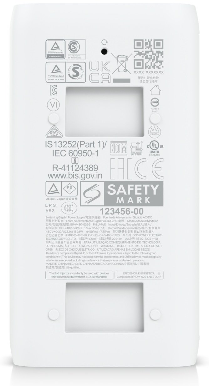 Ubiquiti PoE инжектор U-POE-AF 1 шт пластик