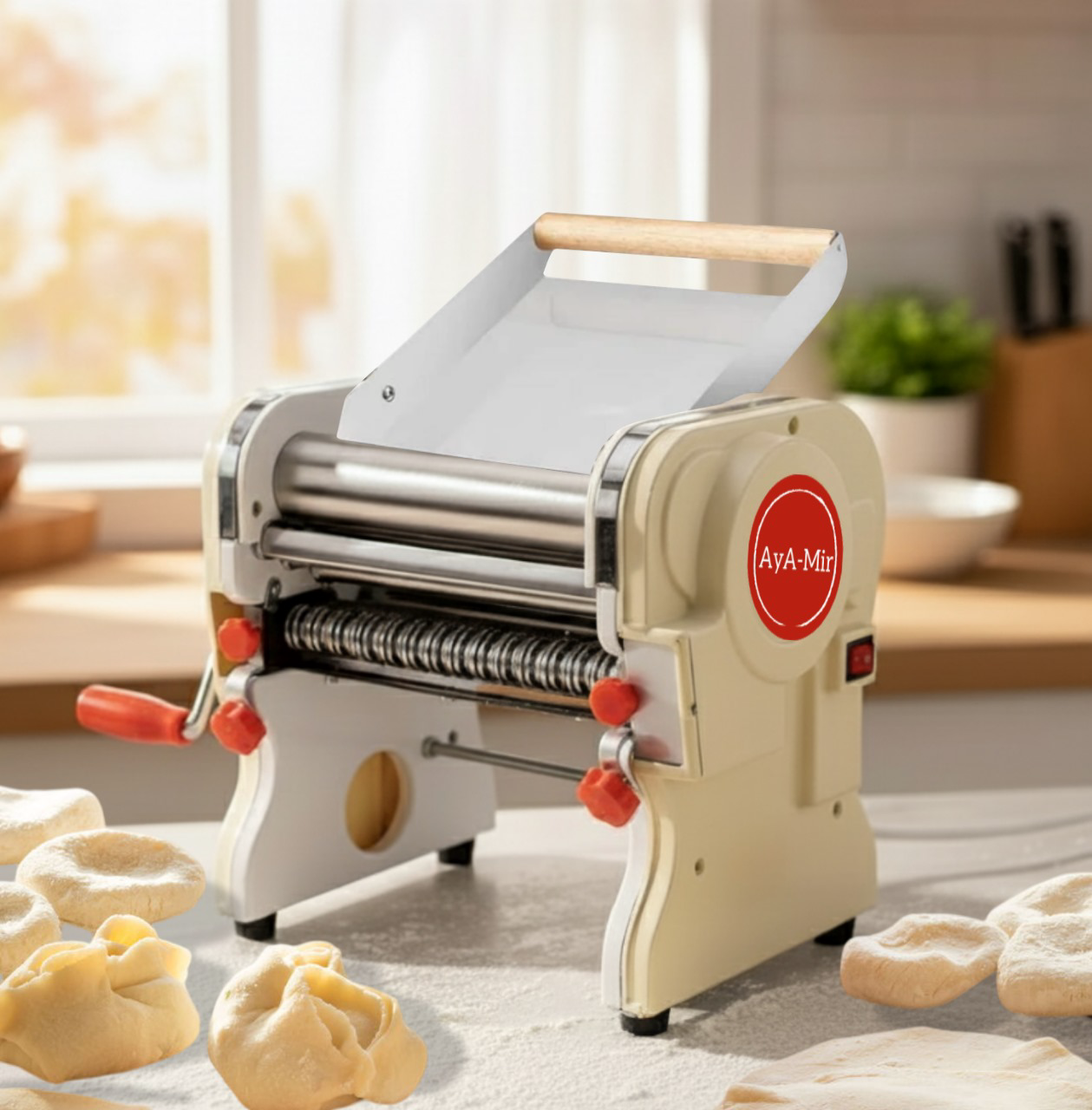 Тестораскаточная машина DHZ DHH-240 бежевая купить,NaN