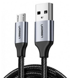 Кабель Ugreen US290   USB 2.0 (M), micro-USB 2.0 (M), 1.5м Metal Black