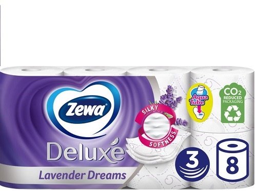 Zewa Deluxe туалетная бумага лаванда 3 слоя 8 рулонов купить,NaN