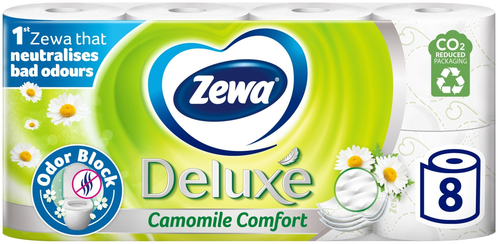 Zewa Deluxe туалетная бумага с ароматом ромашки 3 слоя 8 рулонов купить,NaN