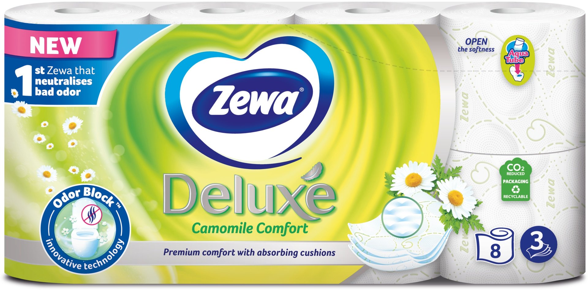 Zewa Deluxe туалетная бумага с ароматом ромашки 3 слоя 8 рулонов купить,NaN