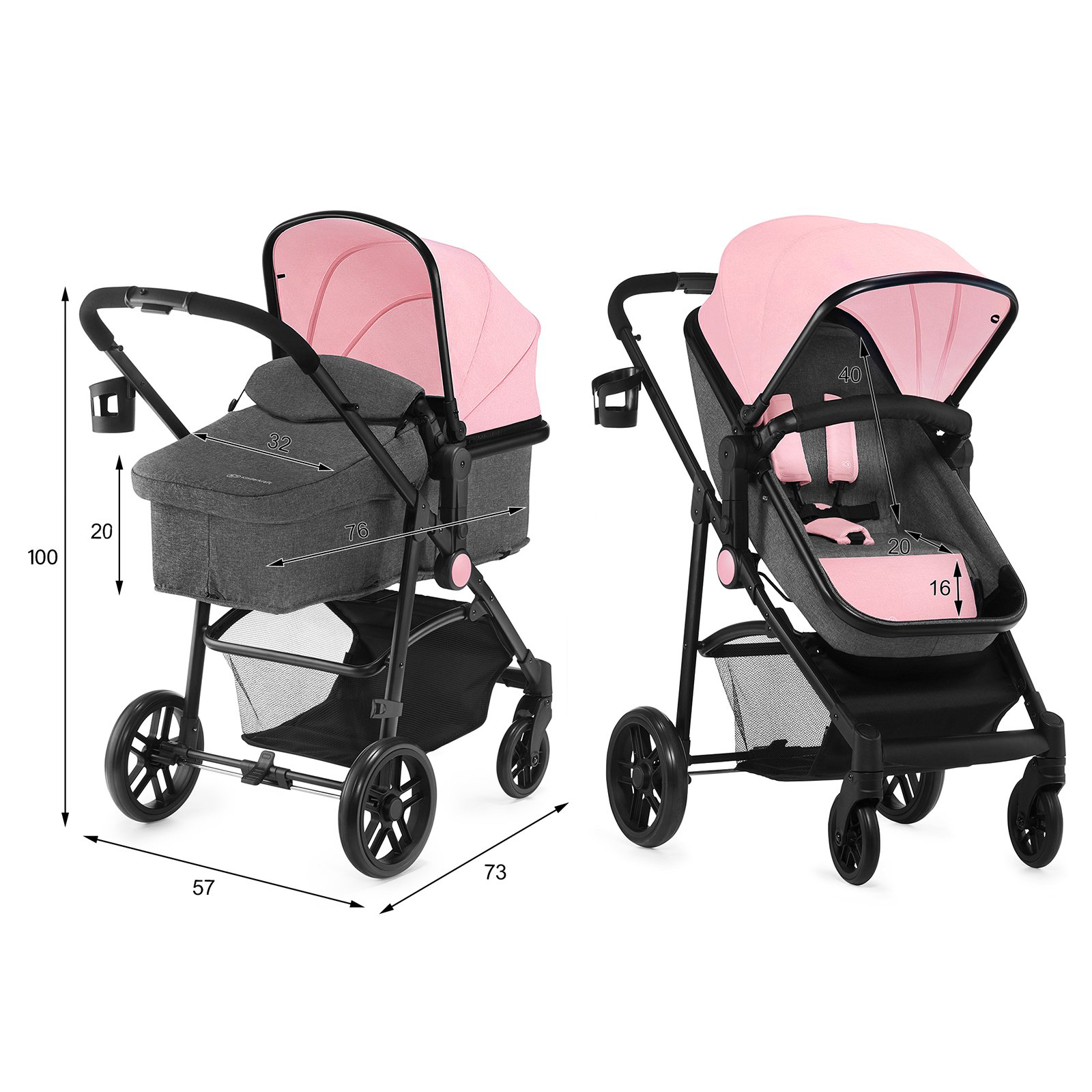 Коляска 3в1 Kinderkraft Juli Pink купить,NaN