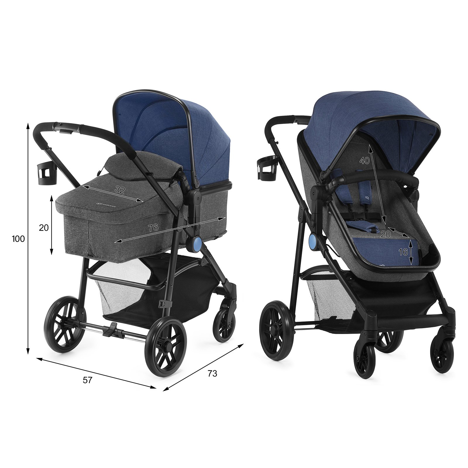 Коляска 3в1 Kinderkraft Juli Denim  купить,NaN