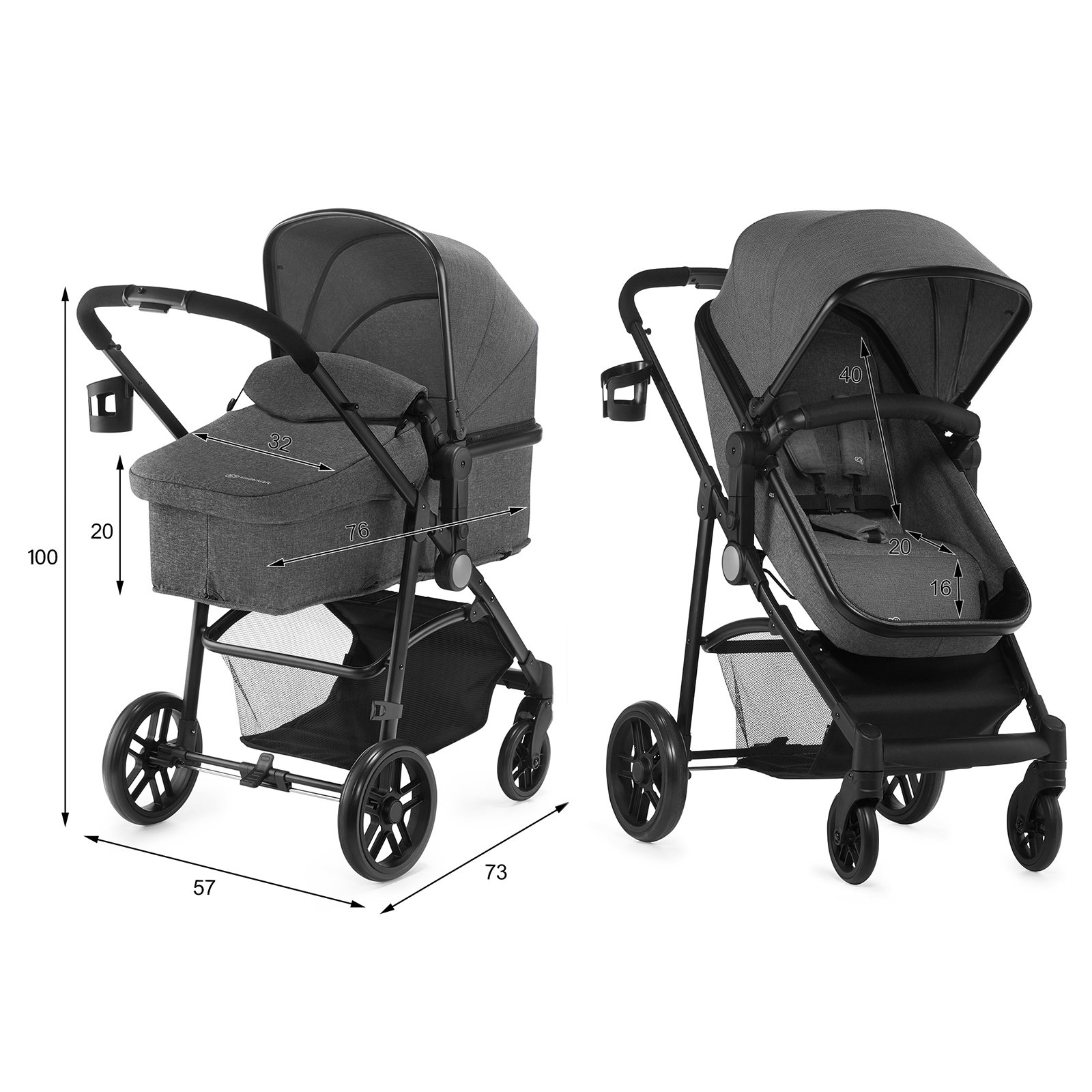 Коляска 3в1 Kinderkraft Juli Grey купить,NaN
