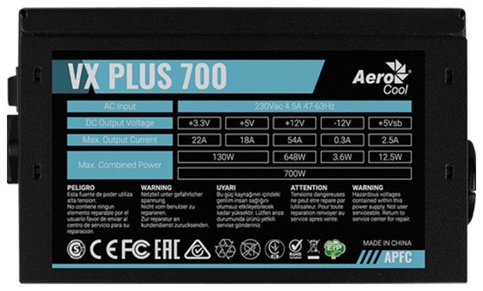 Блок питания AeroCool VX PLUS 700 купить,NaN