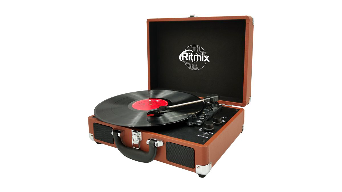 Виниловый проигрыватель Ritmix LP-160B коричневый купить,NaN