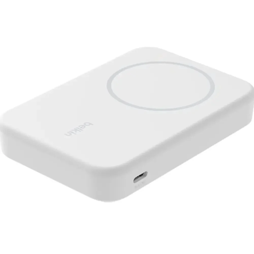 Power Bank Belkin 8k Qi2 BPD007BTWH MagSafe Compatible Powerbank with kickstand White
