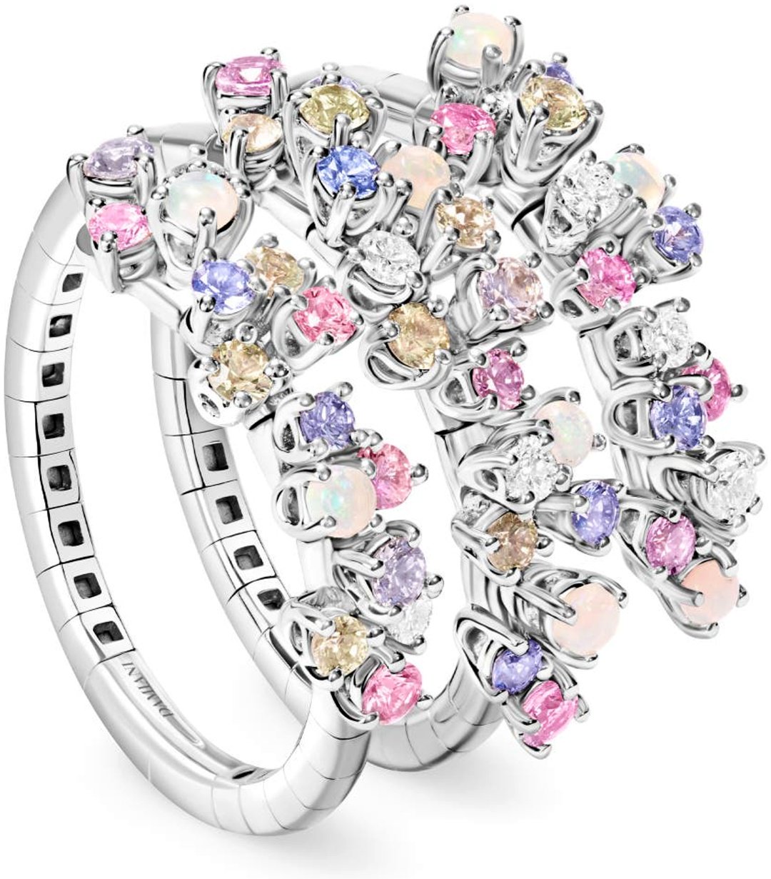 Кольцо Damiani 20114025 размер 17.5 вес 7.6 г золото, опал, сапфир, бриллиант купить,3830000